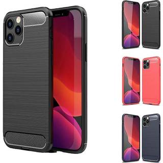 Børstet silikone cover Apple iPhone 12 Pro (6.1")  - rød