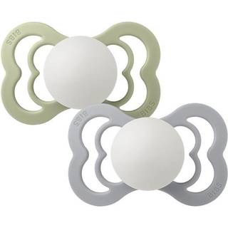Bibs Pacifier Supreme Silicone Size 1 Sage Glow/Cloud Glow (2 stk)