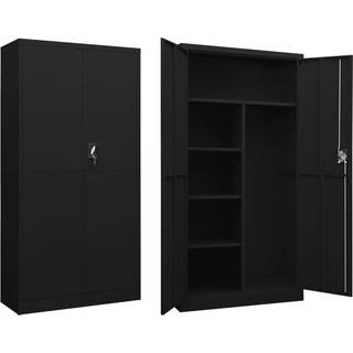 skab med lås 90x40x180 cm stål lysegrå