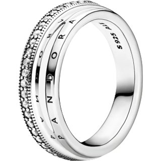 Pandora 199040C01 Damenring Silber Dreifacher Pavé-Ring