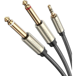 Ugreen lydkabel 3,5 mm til 2x6,35 mm 2m