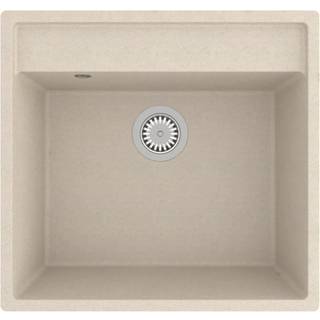 køkkenvask med overløbshul granit beige