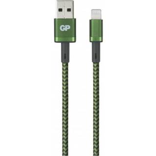 GP Batteries 1m USB-A til MFi Lightning kabel, +15.000 bøjninger, Grøn