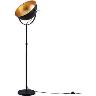 Lindby gulvlampe Muriel, 1 lyskilde, sort/guld, metal