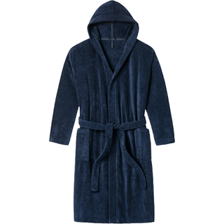 Schiesser Essentials Terry Cloth Bathrobe - Navy-2 - X-Large