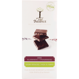 Balance Stevia Chokolade Mørk Blåbær/Jordbær - 85 g