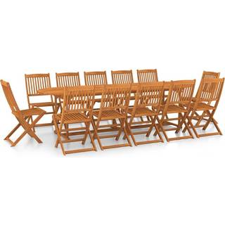 Spisebordssæt Til Haven 11 Dele 280X90X75 Cm Massivt Akacietræ - 12 / Oval / Uden armlæn