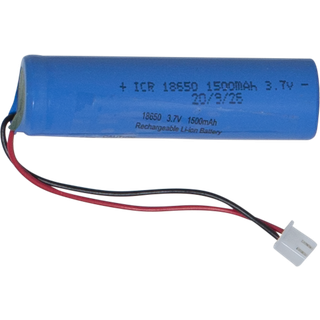 Star Trading - Solar Cell Lighting - Battery 18650 3.7V 1500mAh li -ion JST -PH 2MM -stik - Blå - 6,7 cm