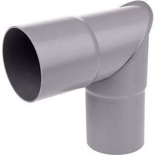 Plastmo knærør, PVC, grå, 90° - Ø75 mm
