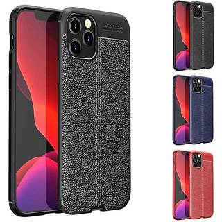Lædermønstret TPU Cover Apple iPhone 12 Pro Max (6.7")  - sort