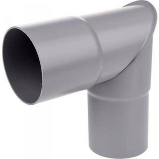 Plastmo knærør, PVC, grå, 90° - Ø90 mm