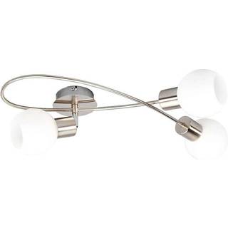 Lindby loftlampe Elaina, 50 cm, 3 lyskilder, nikkel, glas, E14