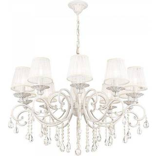 Maytoni Grace lysekrone, hvid, 10 lyskilder, organza