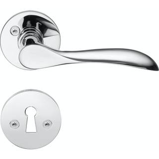 Beslagsboden Design dørgreb med roset og nøgleskilt, indendørs, 110 mm, poleret krom