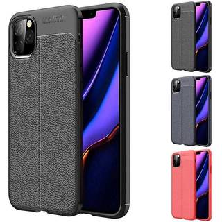 Lædermønstret silicone cover Apple iPhone 11 Pro Max (6,5 ")  - blå