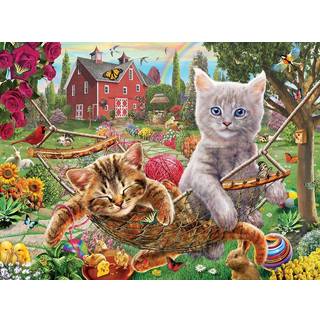 SunSout Inc - Cats on the Farm - 1000 PC Jigsaw -puslespil af kunstner: Adrian Chesterman - F?rdig st?rrelse 20 """" X 27 """" - MPN# 51824