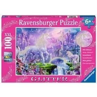 Ravensburger Unicorn Kingdom 100 Stykke XXL Glitter Jigsaw Puzzle For Kids - 12907 - Hvert stykke er unikke stykker passer perfekt sammen