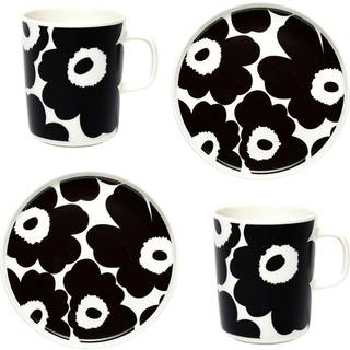 Marimekko Unikko morgenmadssæt Hvid-sort