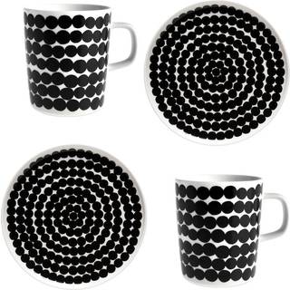 Marimekko Räsymatto morgenmadssæt Hvid-sort
