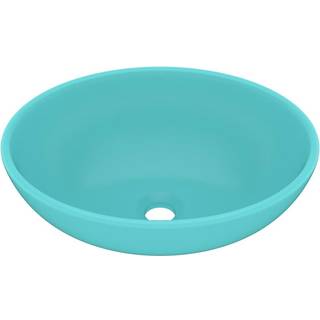 luksuriøs håndvask 40x33 cm keramisk oval mat lysegrøn