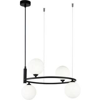 Maytoni hængelampe Ring, sort/hvid 4 lyskilder glas 44 x 39 cm