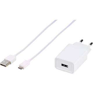 Vivanco Hjemmeoplader 3A 15W + USB-C kabel Hvit
