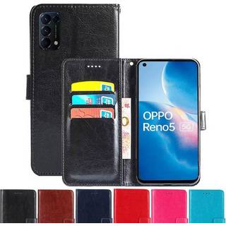 Wallet Cover 3-kort Oppo Reno5 5G  - lyserød