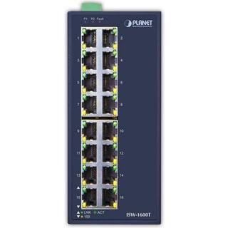PLANET ISW-1600T netværksswitch Ikke administreret Fast Ethernet (10/100) Blå