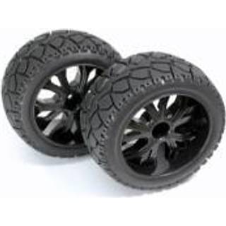 Absima 1:10 Buggy Komplette hjul Tarmac forward 5 eger Sort 1 Paar