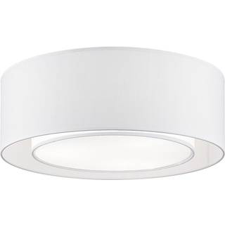 Maytoni loftlampe Bergamo, grå/hvid, hør, Ø 52 cm