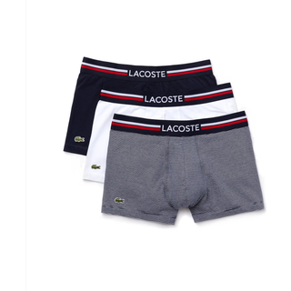 LACOSTE Herren Boxershorts blau,weiß Baumwolle & Mix unifarben