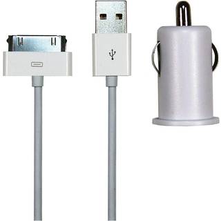 Sinox 12V Car Charger w/30-pin 1.0A. 1m. White