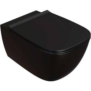 Lavabo Genesis væghængt toilet uden skyllekant, Inkl. toiletsæde med softclose i mat sort (Restparti)