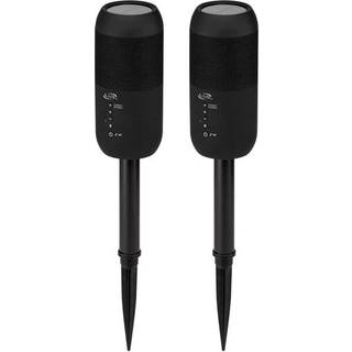 iLive ISBW240BDL Bluetooth indendørs/udendørs vandtætte højttalere - 2-pak med aftagelige pløkker, sort
