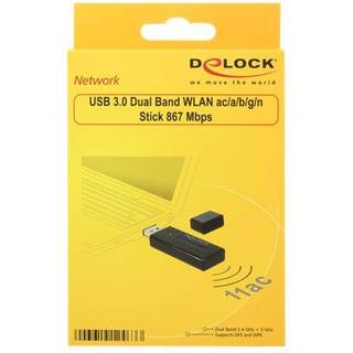 Delock - USB 3.0 - Trådløs WLAN Wi-Fi dongle - 867 + 300 Mbps