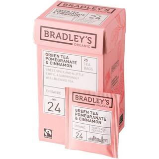 Bradley's Green Tea Pomegranate & Cinnamon 25 stk. ØKO