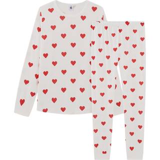 Petit Bateau Hvid Hjerte 100% bomuldspyjamas5 år (110cm)