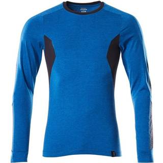 MASCOT ACCELERATE T-shirt, langærmet, azurblå/mørk marine - 3XL