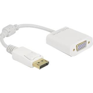 Delock Displayport 1.2 til VGA adapter kabel - Hvid