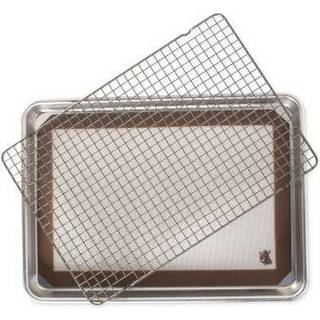 Nordic Ware 3 stykker naturlig aluminium kommerciel cookie bageæt sølv