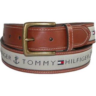 Tommy Hilfiger M?nds b?ndindlejningsb?lte - B?ndstofdesign med en enkelt sp?nde Khaki 38