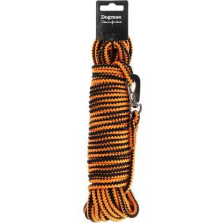 Dogman Iris flettet sporline med karabinhage Orange 6,5mm 15m