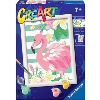 Ravensburger Crart Think Pink Paint by Numbers Kit For Kids & Adults - All -Inclusive DIY Målning Kit Canvas | Detaljerade Flamingo -konstverk |