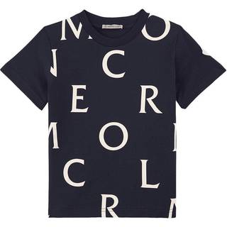 MONCLER ENFANT KIDS ALLOVER LOGO TEE Size: 6, colour: NAVY