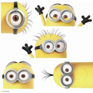 RoomMates Despicable Me 3 Minions, der kigger frem, kæmpe Peel & Stick vægdekaler – 5 omplacerbare klistermærker (RMK3567GM)