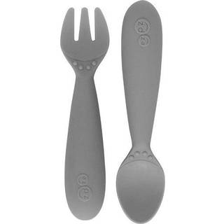 EZPZ Mini redskaber - 12 m?neder+ (gaffel & ske i tin) - 100% BPA gratis gaffel og ske - sm?b?rns redskaber - designet af en p?diatrisk fodringss