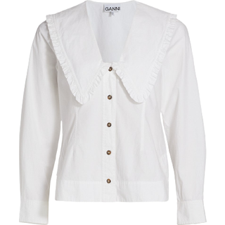 Ganni Cotton-poplin shirt - white - XS