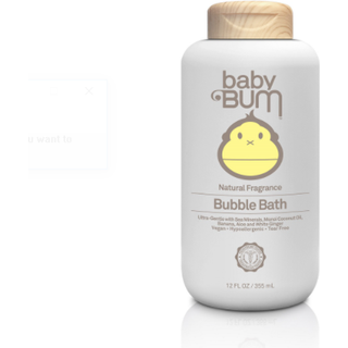 Baby Bum Bubble Bath | Rivefri skumboblebad til følsom hud med hvid ingefær | Naturlig duft | Glutenfri og vegansk | 12 fl oz