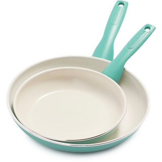 Greenpan Rio 8 """" og 10 """" Frying Pan Skillet Set PFOA og PFAS-fri sund keramisk nonstick Cookware Stay-cool Bakelite h?ndtag opvaskemaskine Sikk