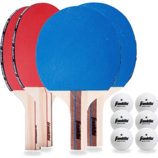 Franklin Sports 4 Player Table Tennis Paddle and Ball Set Blue/Red
